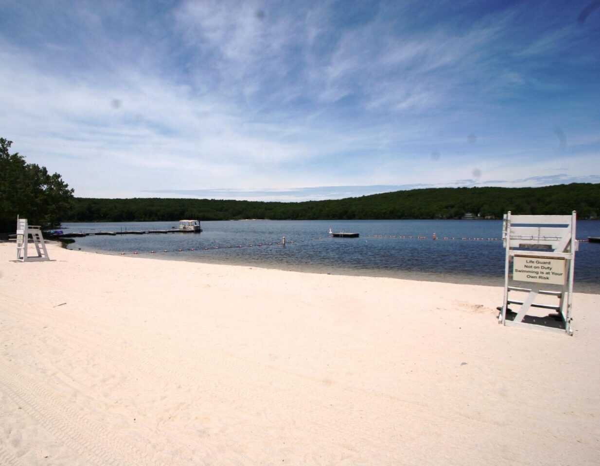 Masthope Beach at Westcolang Lake & Lakeside Grill